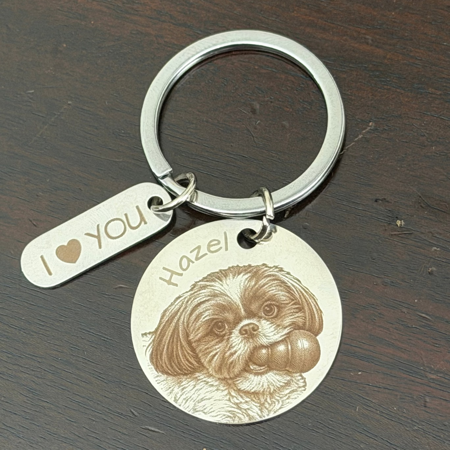 Photo Engraved Stainless Steel Keychain