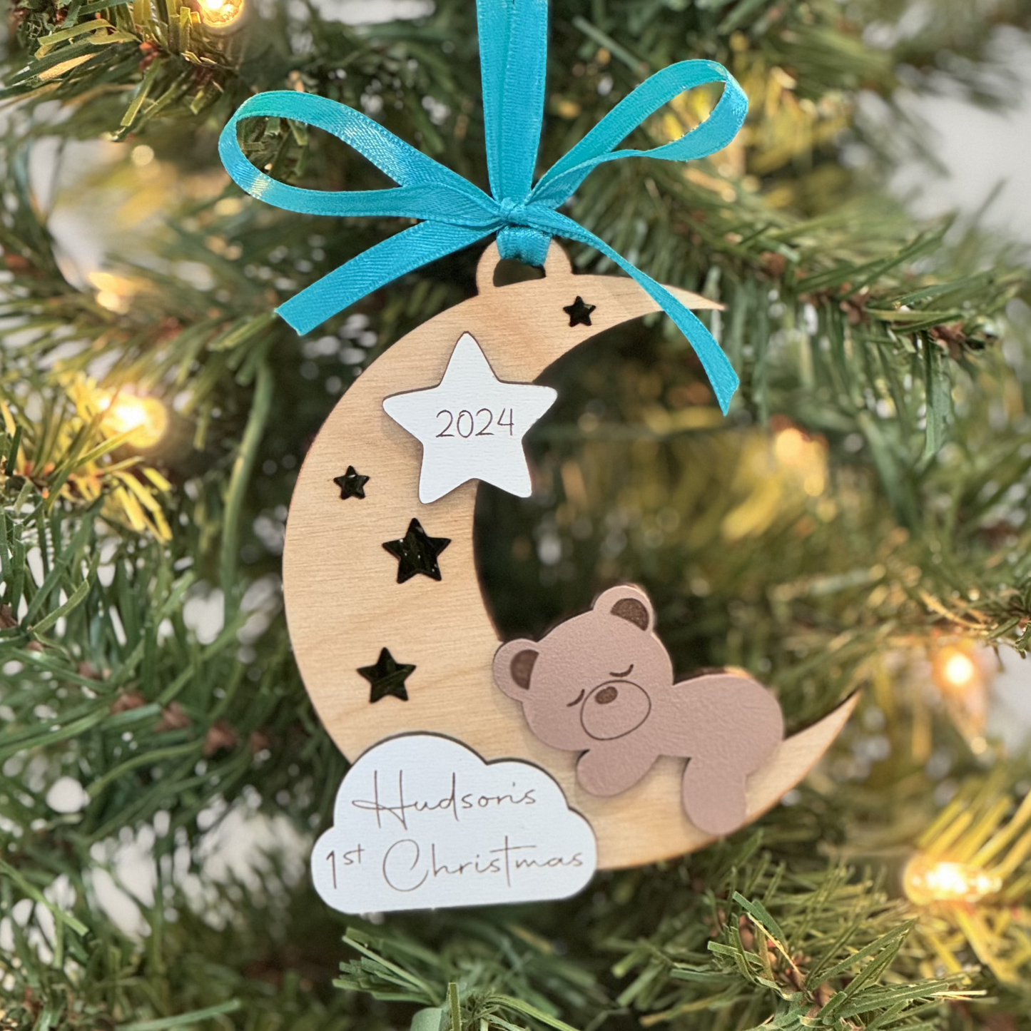 Baby's First Christmas Moon Ornament