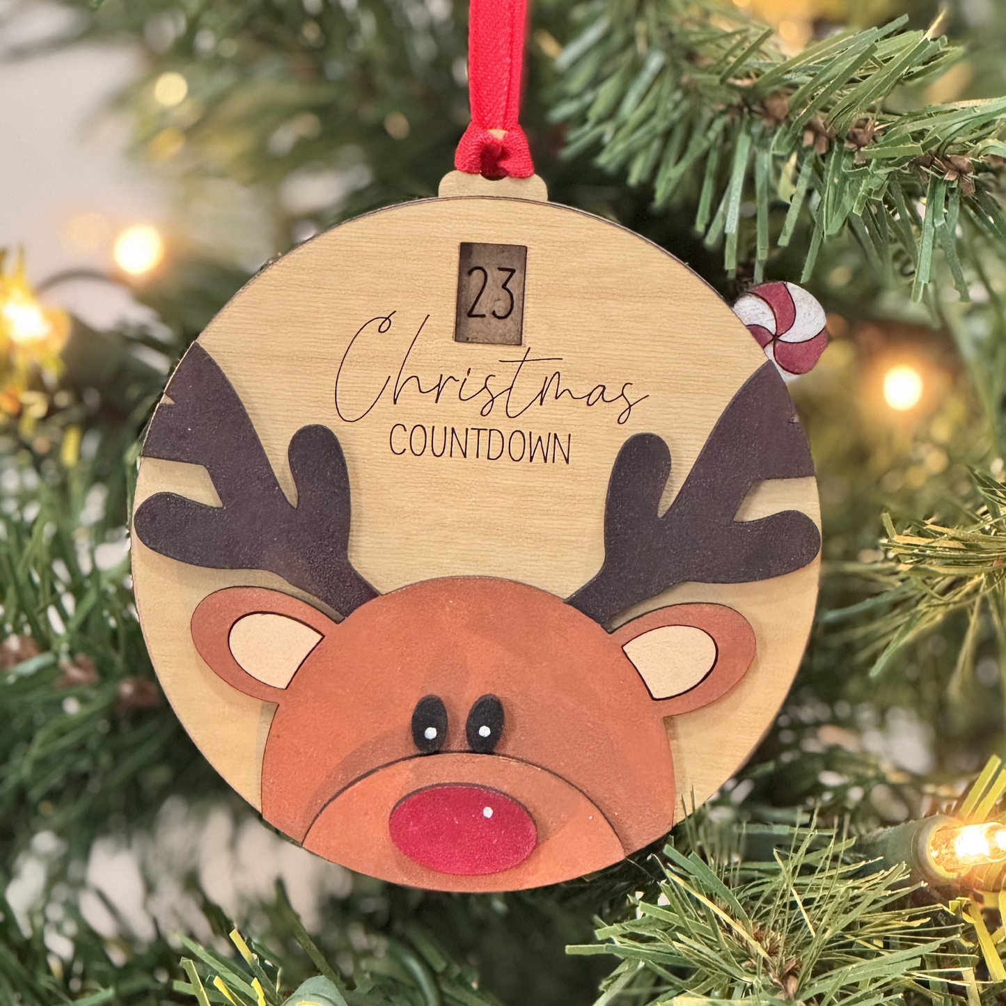 Christmas Countdown Ornament - Reindeer