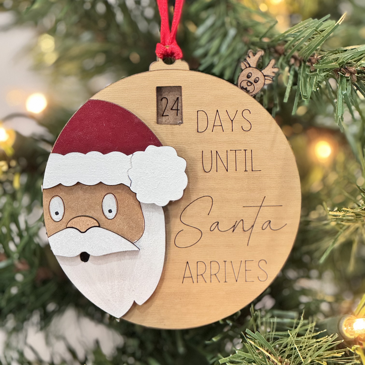 Christmas Countdown Ornament - Santa