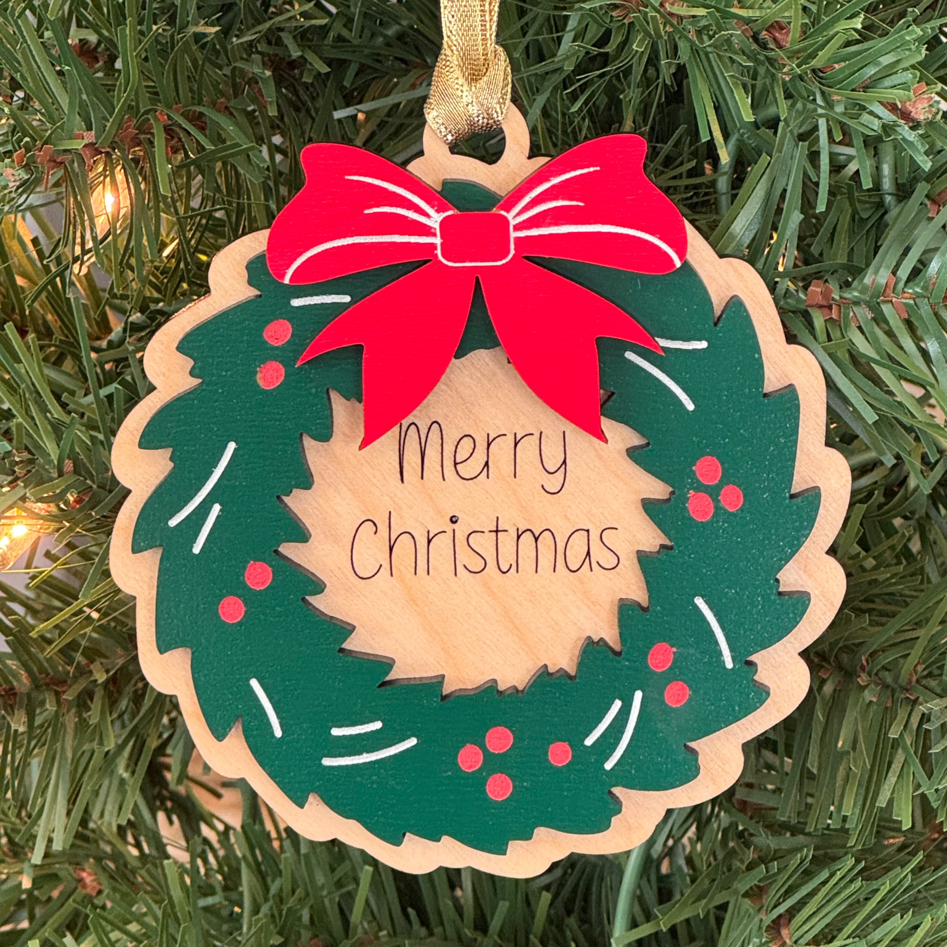 Holiday Wreath Ornament - Personalizable