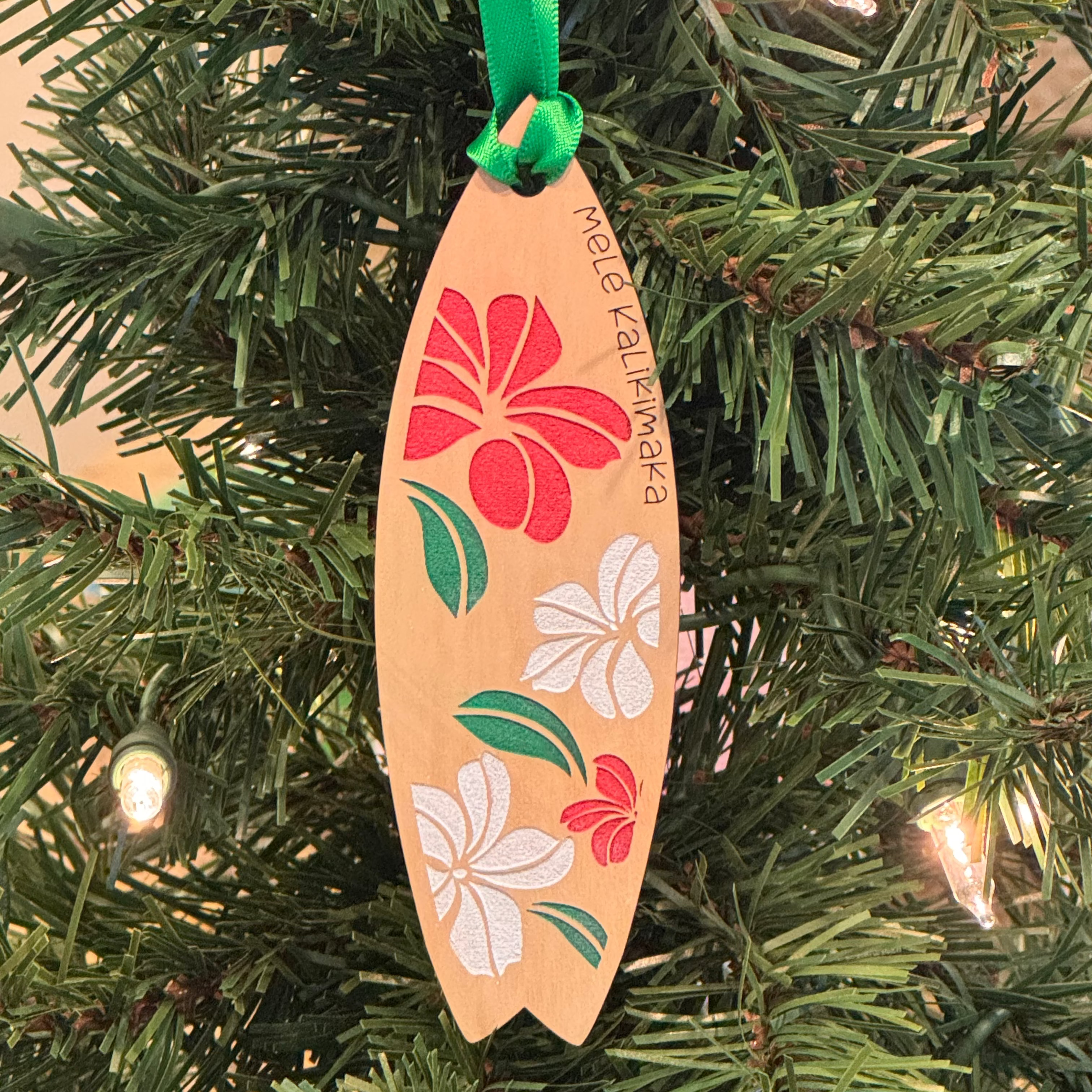 Hawaiian Holiday Surfboard Ornament