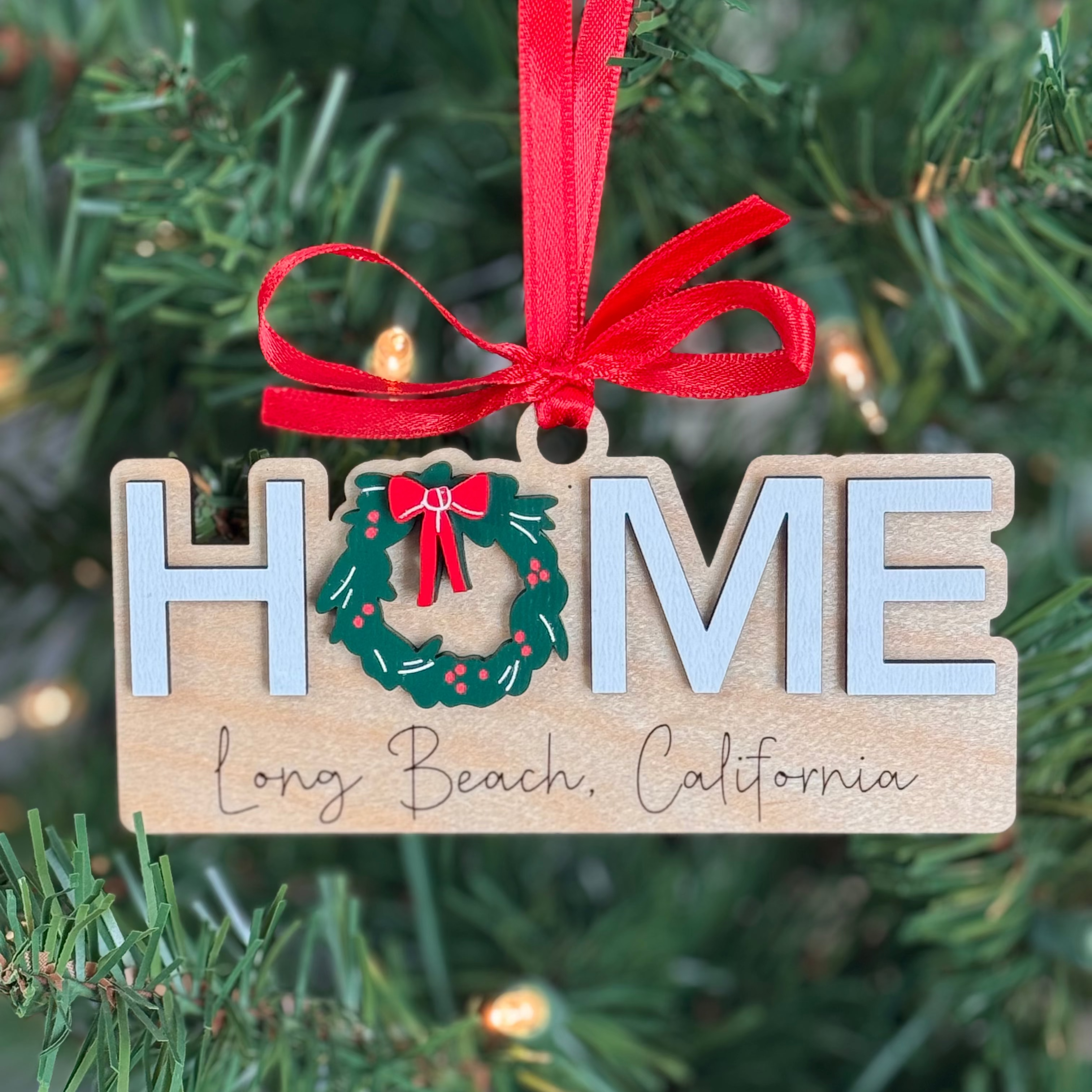 2025 Hometown Wreath Ornament - Personalizable