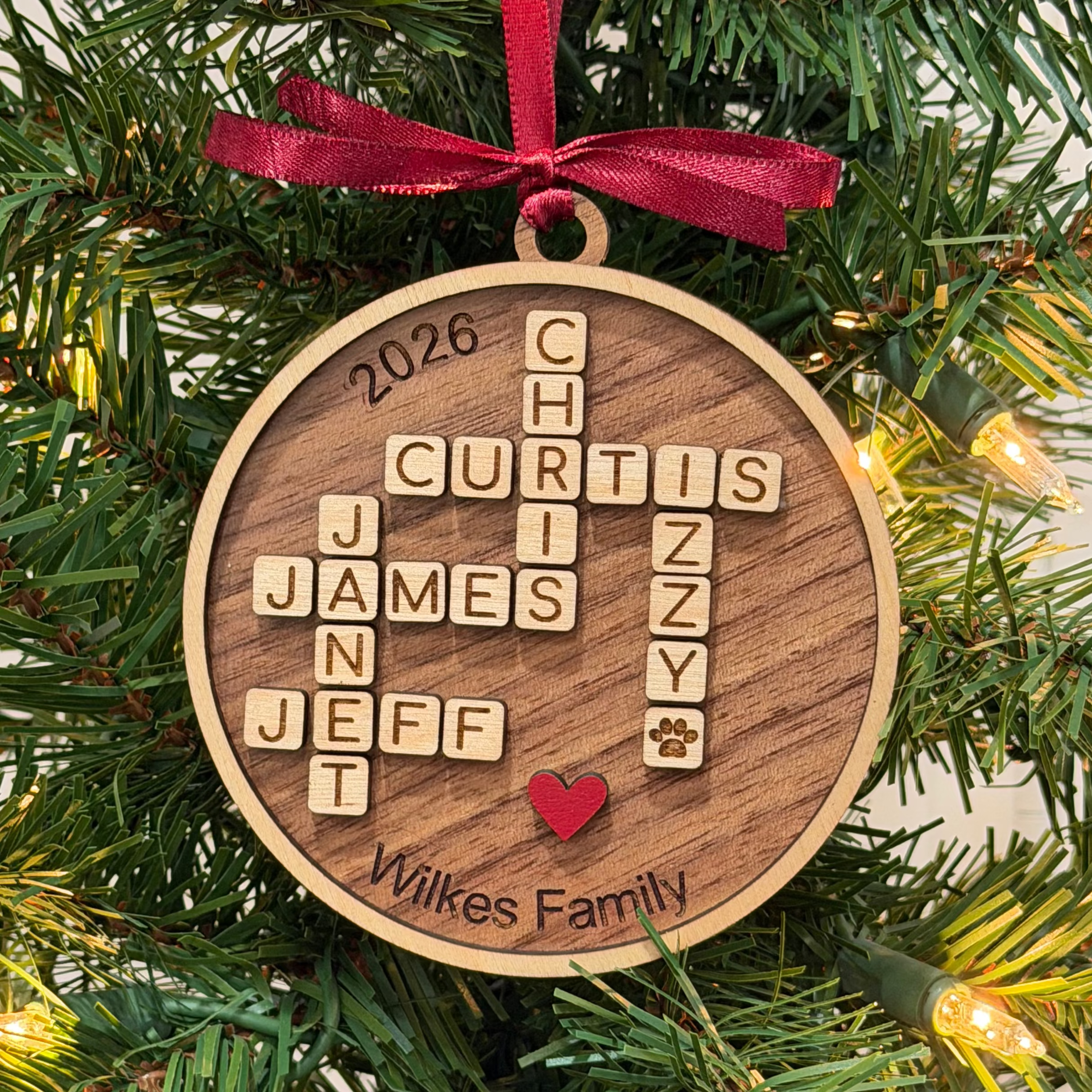 Scrabble Family Ornament
