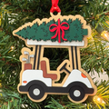 Golf Cart Christmas Tree Delivery Ornament