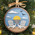 Adirondak Beach Sunset Ornament