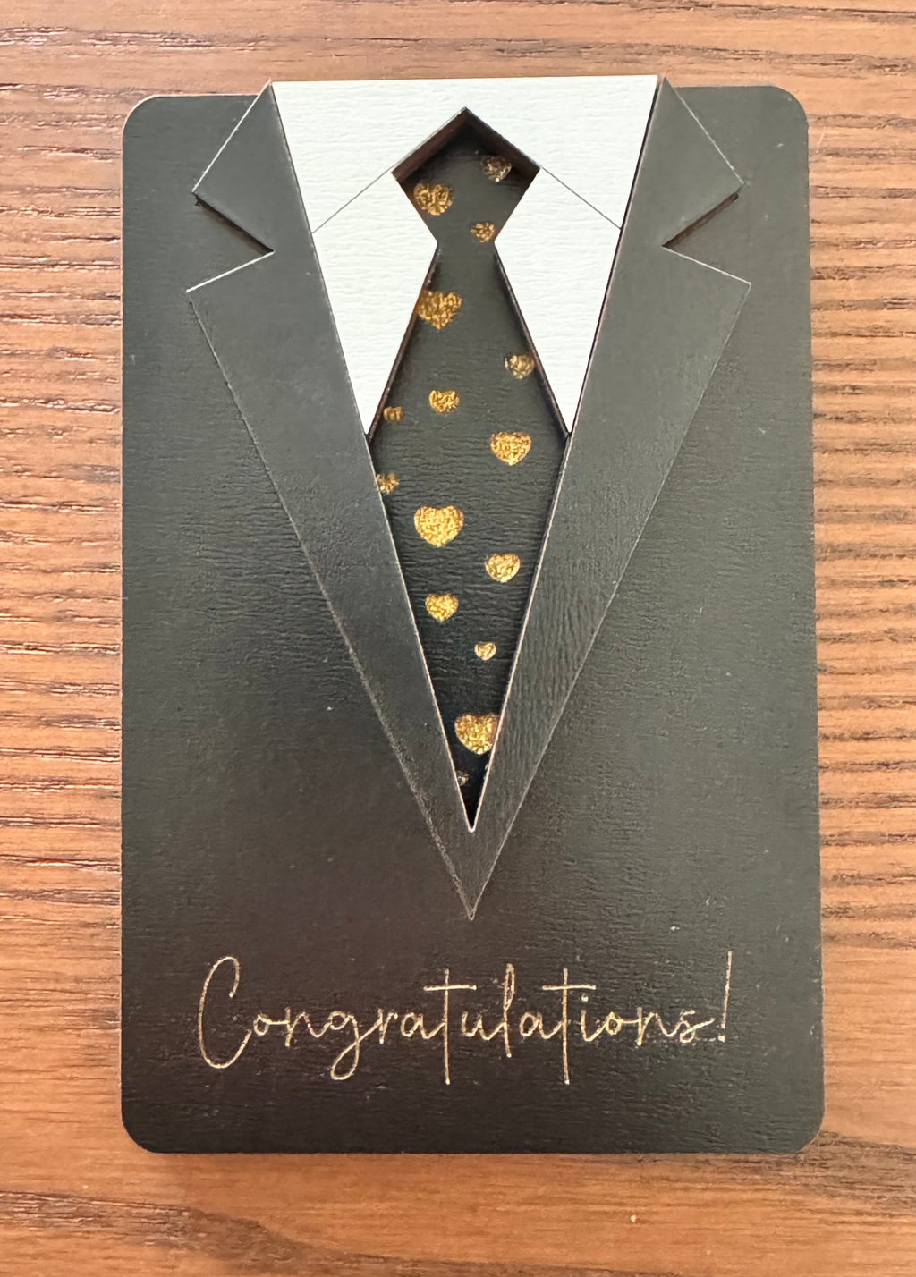Suit Gift Card Holder - Black Tie