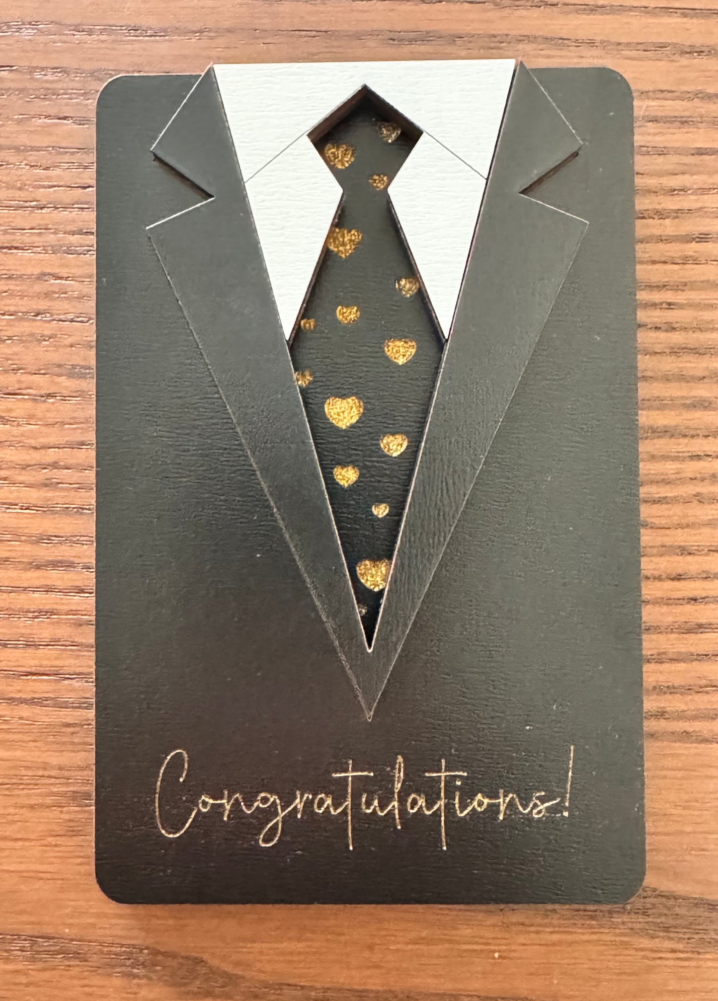 Suit Gift Card Holder - Black Tie