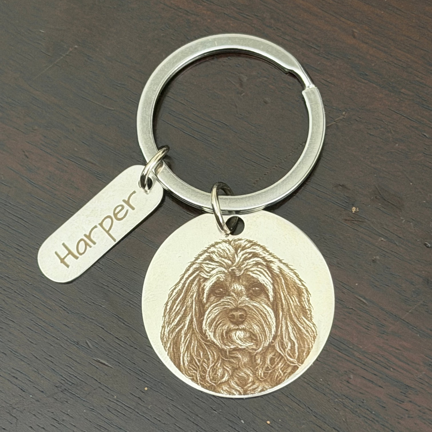 Photo Engraved Stainless Steel Keychain