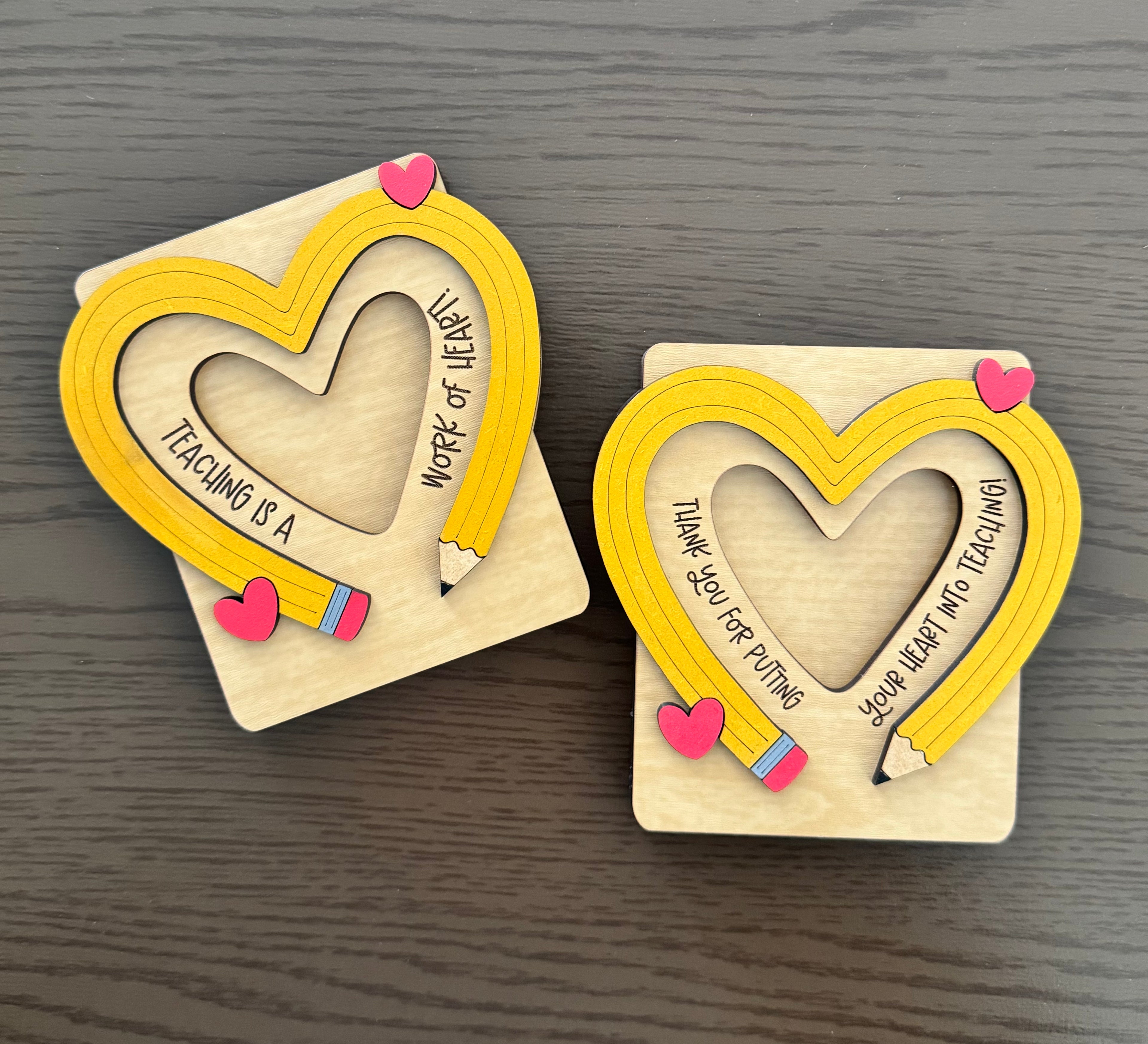 Teacher Pencil Heart Gift Card Holder