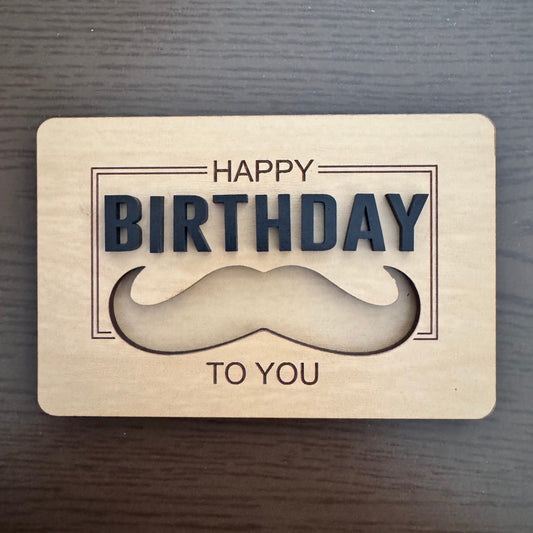 Mustache Birthday Gift Card Holder
