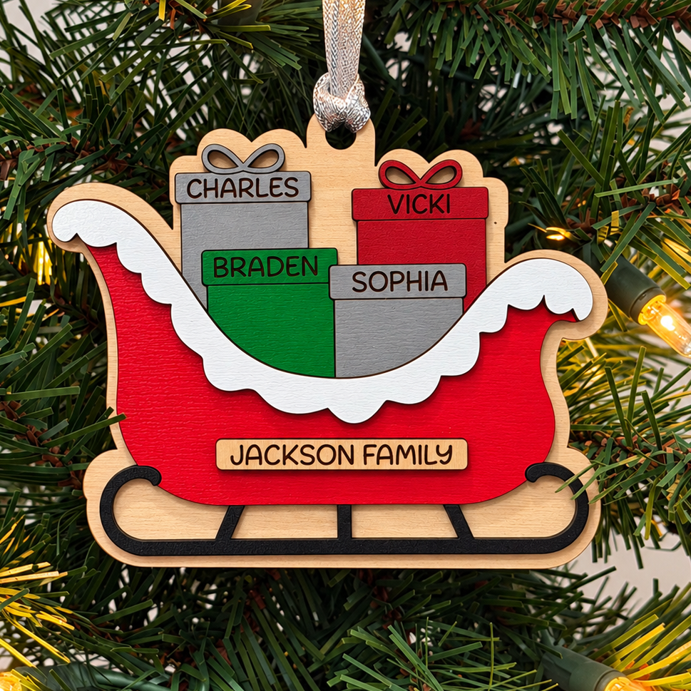 Sleigh Family Ornament