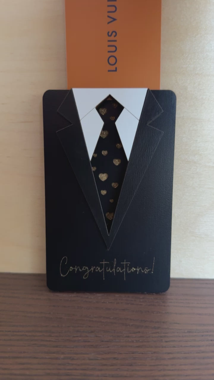 Suit Gift Card Holder - Black Tie